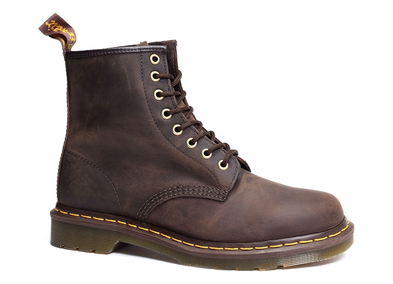 Chaussures montantes pour homme Doc Martens GREASY Marron