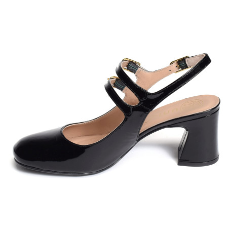 MILUCA Verni Noir, Slingback Unisa