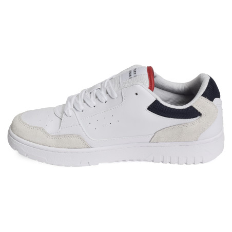 TH BASKET CORE LTH MIX ESS 5058 Blanc, Sneakers basses Tommy Hilfiger