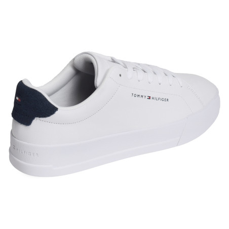 TH COURT LEATHER DETAIL ESS 5367 Blanc Marine, Sneakers basses Tommy Hilfiger