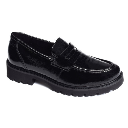 D8602 Verni Noir, Mocassins Remonte