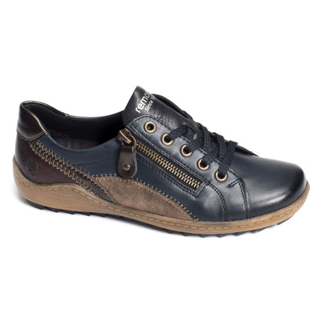 R1439 Marine Marron, Sneakers basses Remonte