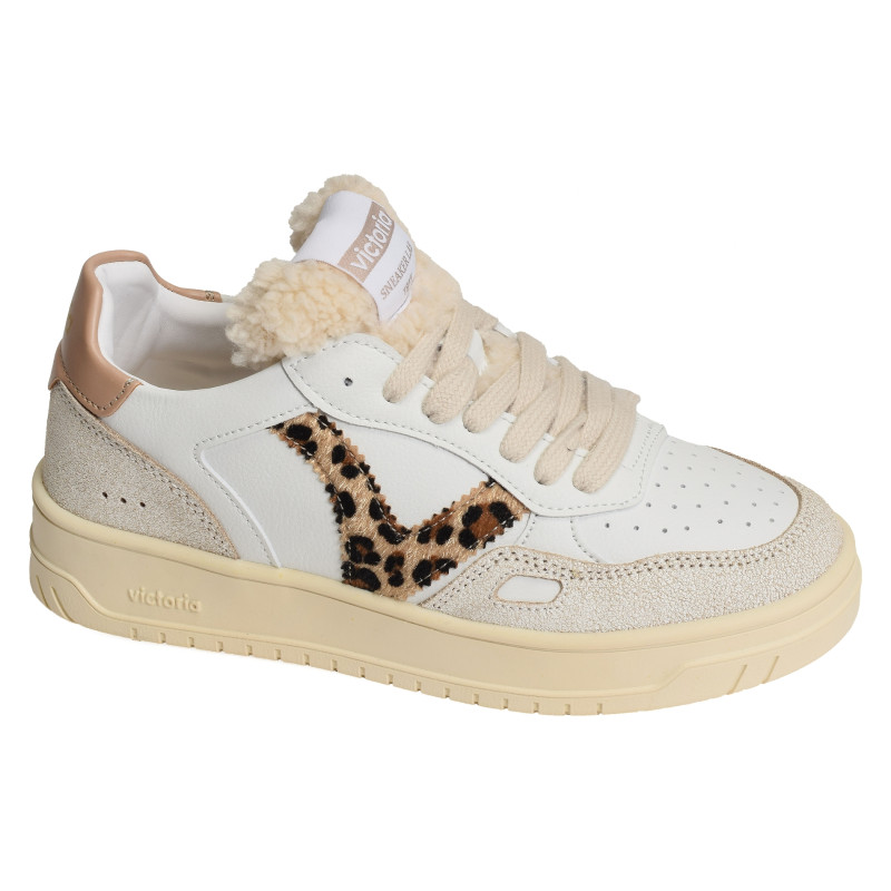 1257124 Blanc Leopard Sneakers basses Victoria