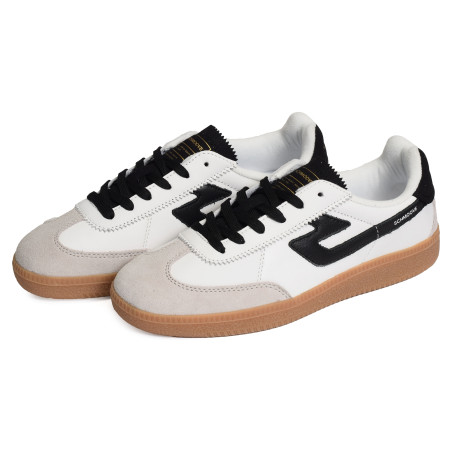 SHEFFIELD JOGGER M Blanc Noir, Sneakers basses Schmoove