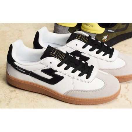 SHEFFIELD JOGGER M Blanc Noir, Sneakers basses Schmoove