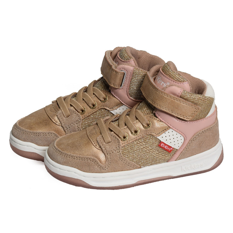 KICKADO GIRL Beige Rose, Baskets montantes Kickers