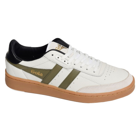 CONTACT LEATHER Blanc Kaki, Sneakers basses Gola