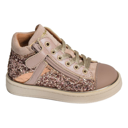 KROISETTE Rose Glitter, Chaussures à Lacets Babybotte