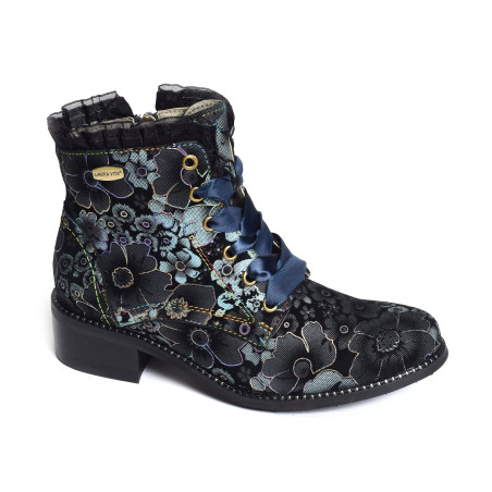 EMCMAO 45 Noir Bleu, Bottines Laura Vita