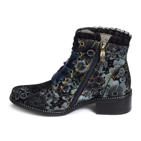 EMCMAO 45 Noir Bleu, Bottines Laura Vita