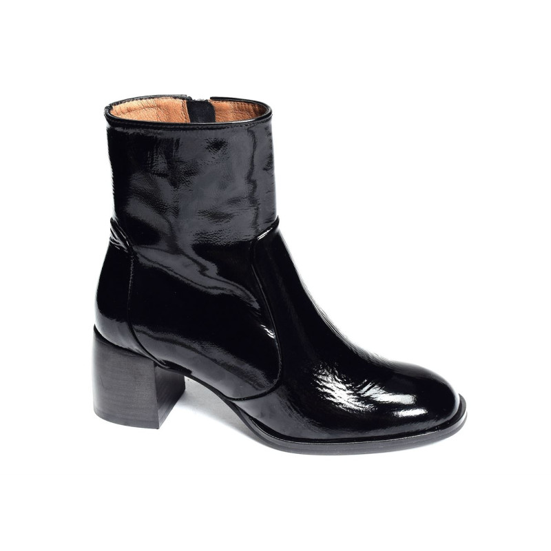 JAMELLA Verni Noir Bottines Rosemetal