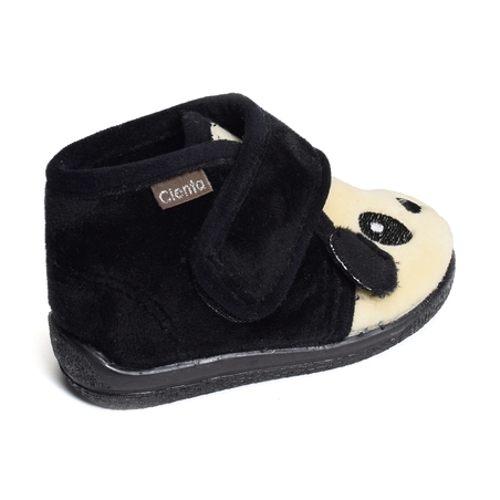 BOTA VELCRO PANDA GRENOBLE Noir Blanc, Bottillons Cienta