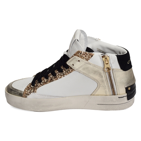 SK8 DELUXE MID Blanc Or, Baskets montantes Crime London