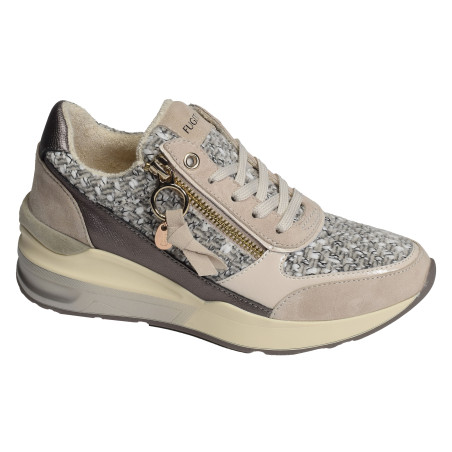 VISION Beige Gris, Baskets running Fugitive