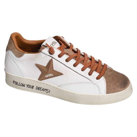 C1342 Blanc Marron, Sneakers basses Cetti