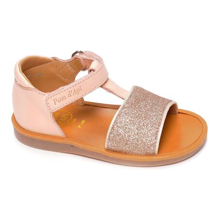 POPPY TAO VELCRO Nude, Sandales plates & Nu-Pieds Pom d'Api