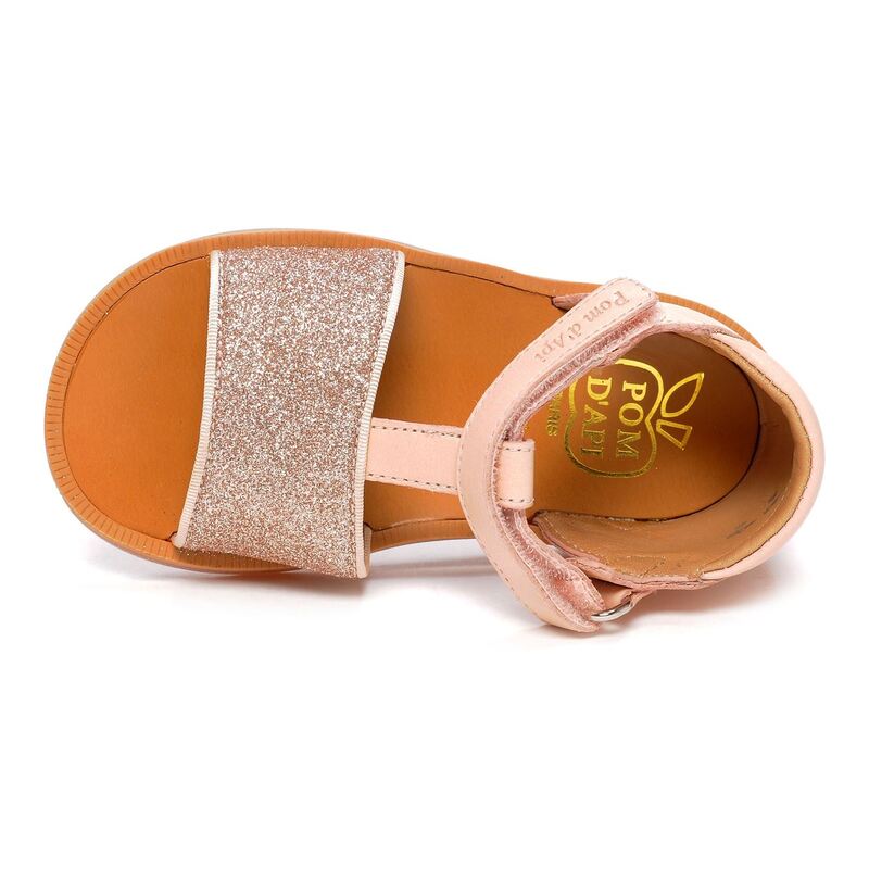 POPPY TAO VELCRO Nude, Sandales plates & Nu-Pieds Pom d'Api