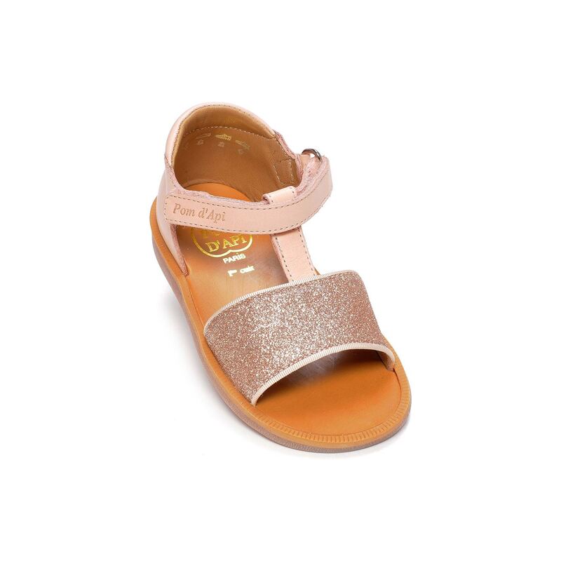 POPPY TAO VELCRO Nude, Sandales plates & Nu-Pieds Pom d'Api