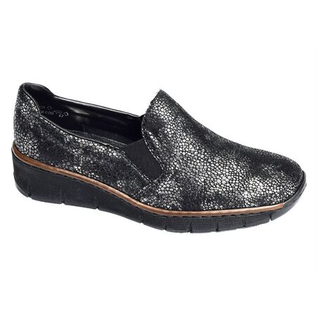 53766 Noir Gris, Mocassins Rieker