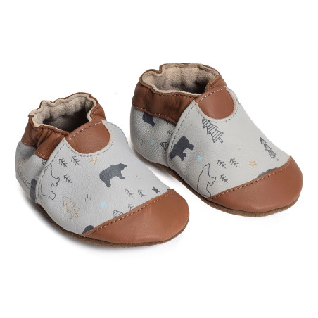 WINTERING BEAR Gris Marron, Ballerines Robeez