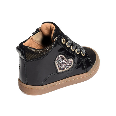 ANTO Verni Noir, Chaussures à Lacets Babybotte