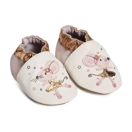 DANCING MOUSE Blanc Rose, Ballerines Robeez