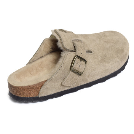 BOSTON SHEARLING W Taupe, Sabots Birkenstock