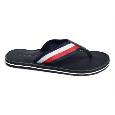 ELEVATED LEATHER BEACH SANDAL 3980 Marine, Tongs Tommy Hilfiger