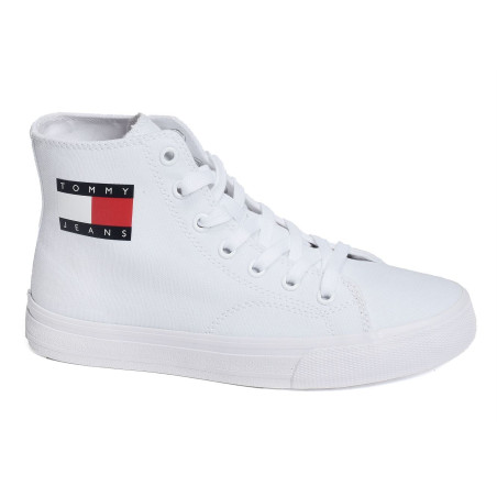 WMNS MID CUT LACE UP VULC 0937 Blanc, Chaussures montantes Tommy Hilfiger