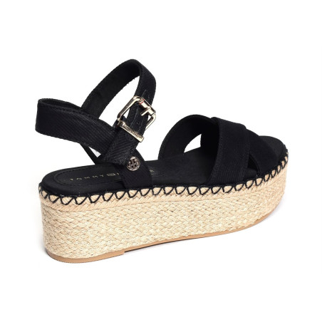 SHINY TOUCHES PLATFORM WEDGE 6245 Noir, Sandales compensées Tommy Hilfiger