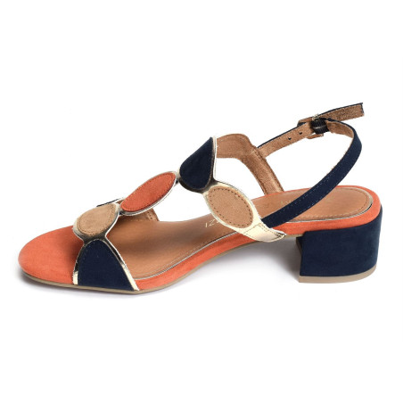 28230 Marine Orange, Nu-Pieds à talon Marco Tozzi