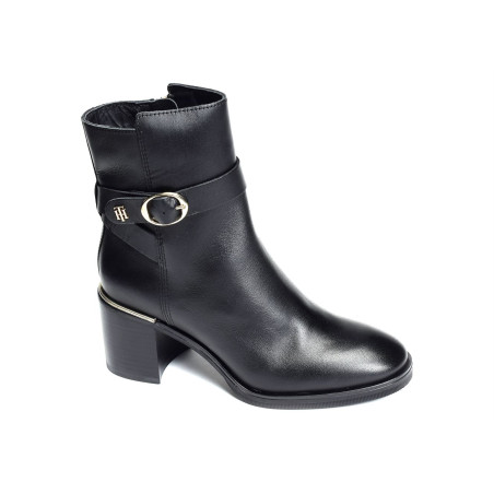 TH BELT HEELED BOOT 6766 Noir, Bottines Tommy Hilfiger