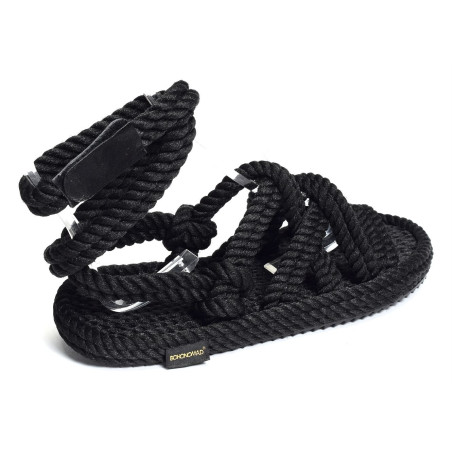 ROMA SANDALS Noir, Sandales plates Bohonomad