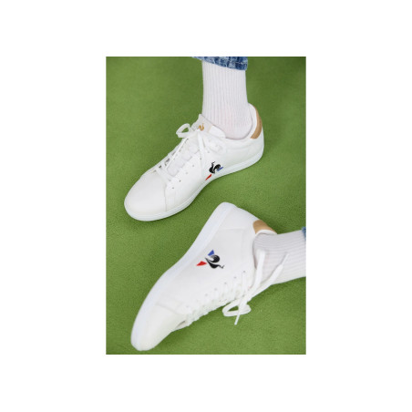 COURTSET Blanc Marron, Sneakers basses Le Coq Sportif