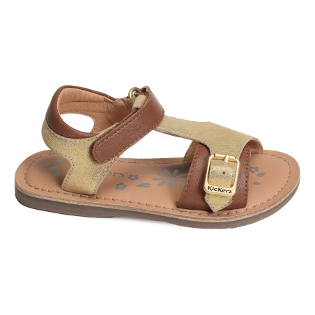 DIAZZ Camel Or, Sandales plates & Nu-Pieds Kickers