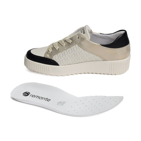 R7901 Beige Or, Sneakers basses Remonte