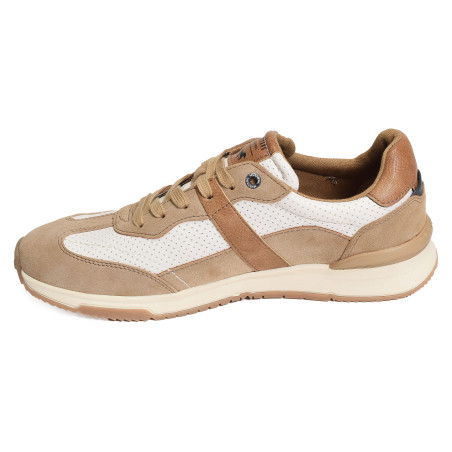 4176303 Beige Blanc, Baskets running Mustang