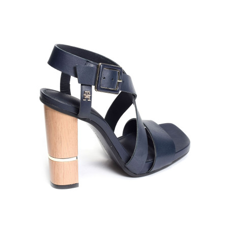 HARDWARE BLOCK HIGH HEEL 7016 Marine, Nu-Pieds à talon Tommy Hilfiger