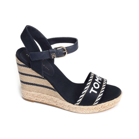 SEASONAL WEBBING WEDGE 7088 Marine, Sandales compensées Tommy Hilfiger