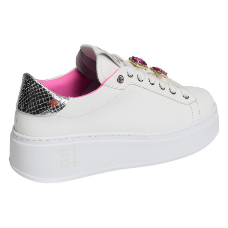 PIA 180A Blanc Rose, Sneakers basses Giopiu