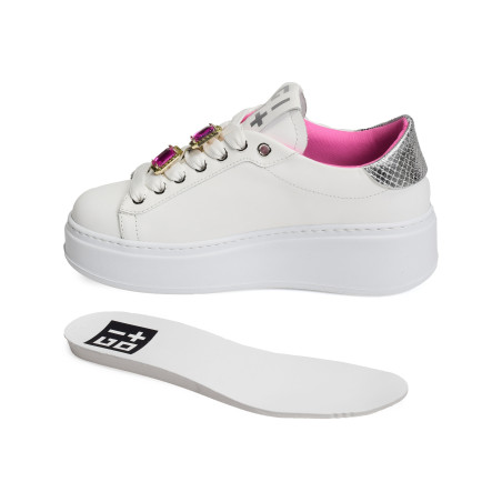 PIA 180A Blanc Rose, Sneakers basses Giopiu