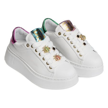 PIA 158A Blanc Multicolore, Sneakers basses Giopiu