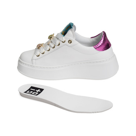 PIA 158A Blanc Multicolore, Sneakers basses Giopiu