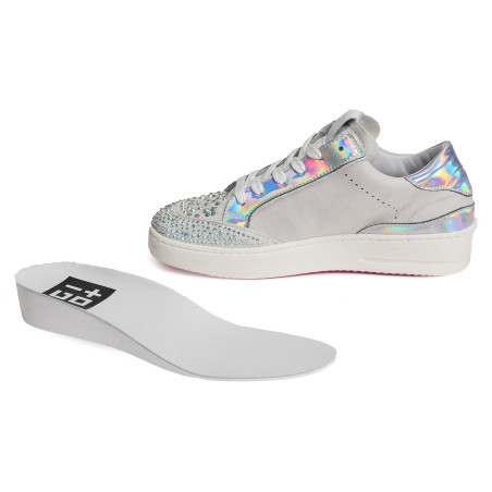 VITTO12 Blanc Argent, Sneakers basses Giopiu