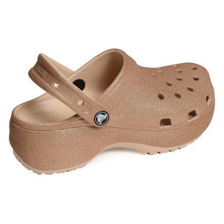 CLASSIC PLATFORM GLITTER CLOG Cuivre, Sabots Crocs