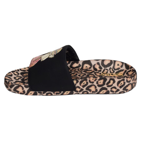 SANDAL DR BOMBAY Noir Léopard, Claquettes Skechers