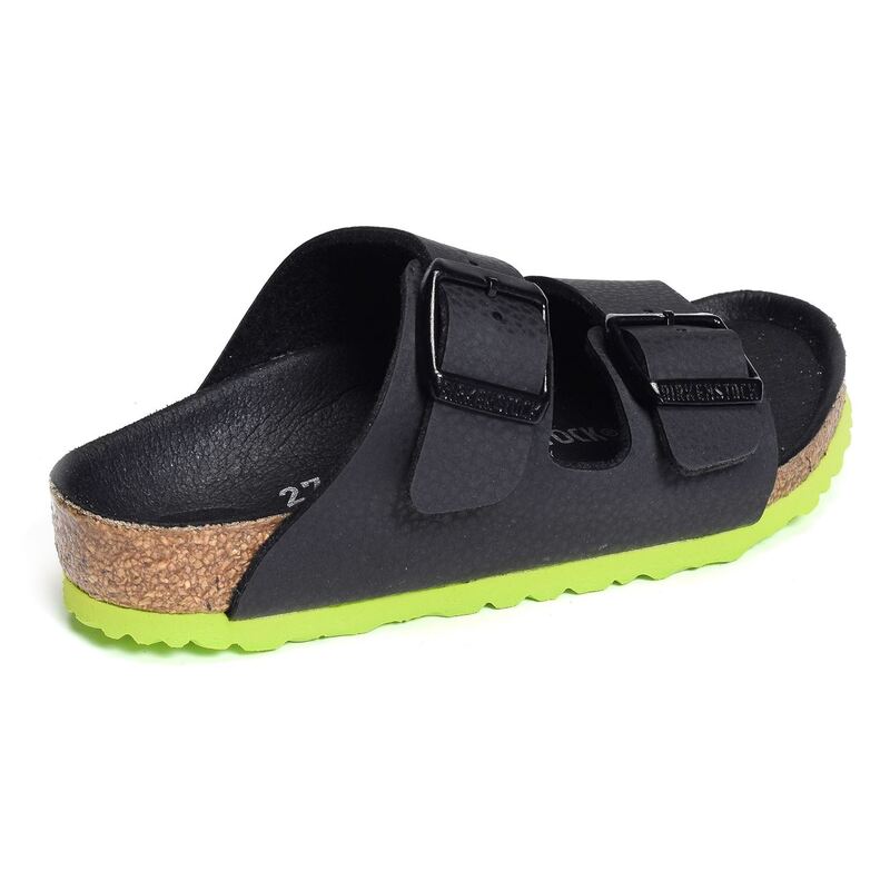 ARIZONA ENFANT Noir Vert, Mules Birkenstock