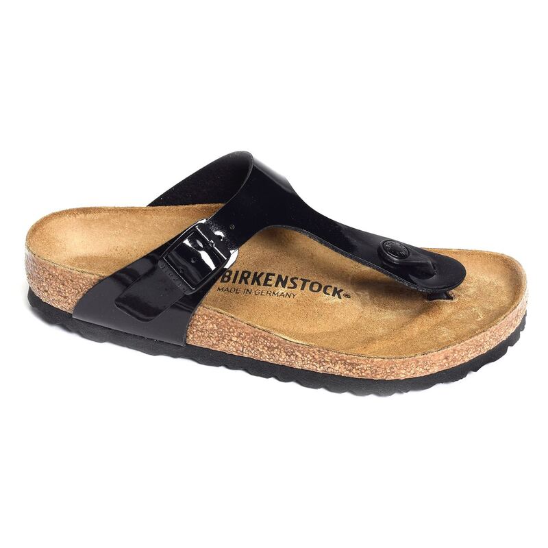 GIZEH Verni Noir, Tongs Birkenstock