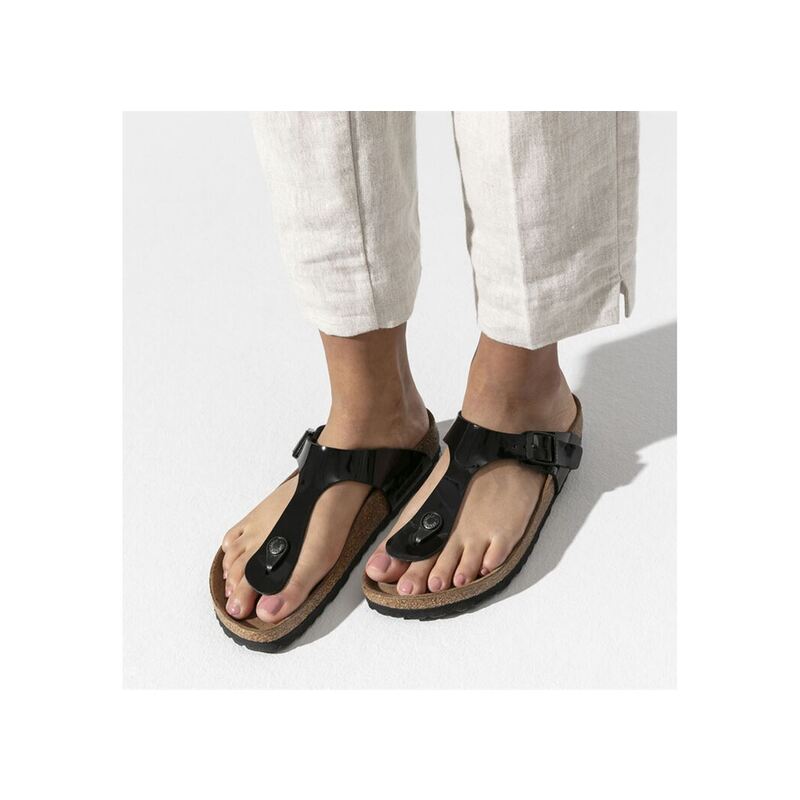 GIZEH Verni Noir, Tongs Birkenstock