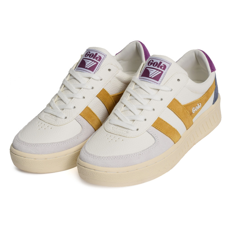 GRANDSLAM TRIDENT TRAINERS W Blanc Violet, Sneakers basses Gola